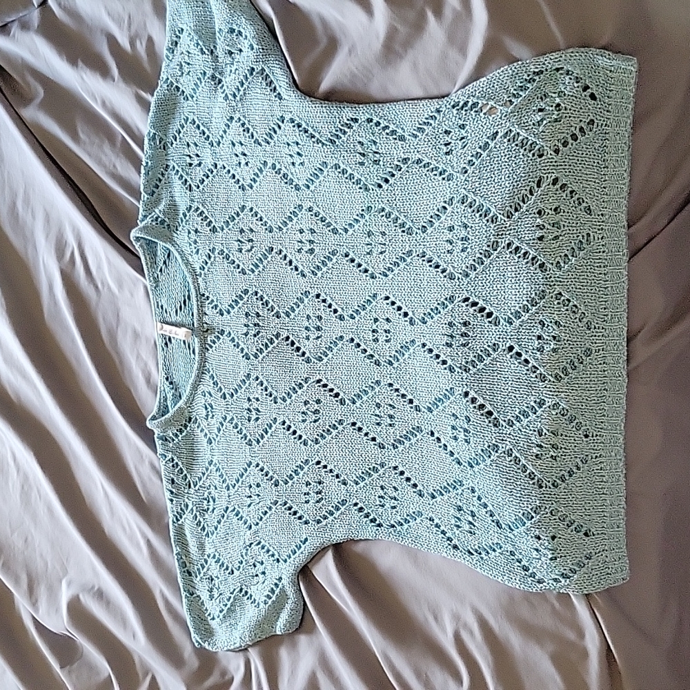 Leo & Nicole Short sleeve Blue Sweater